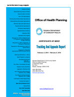 Certificate-of-need tracking and appeals report [Feb. 3-9, 2016]