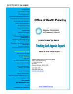 Certificate-of-need tracking and appeals report [Mar. 23-29, 2016]