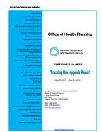Certificate-of-need tracking and appeals report [May 25-31, 2016]