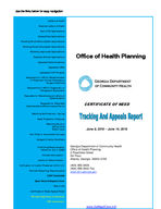 Certificate-of-need tracking and appeals report [June 8-14, 2016]