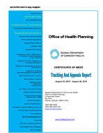 Certificate-of-need tracking and appeals report [Aug. 24-30, 2016]