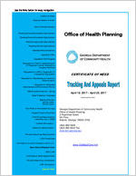 Certificate-of-need tracking and appeals report [Apr. 19-25, 2017]