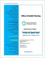 Certificate of Need tracking and appeals report, 2017 September 15 - 2017 September 19