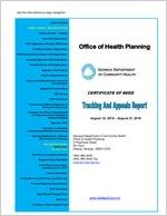 Certificate of Need tracking and appeals report, 2018 August 15 - 2018 August 21