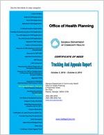 Certificate of Need tracking and appeals report, 2019 October 2 - 2019 October 8
