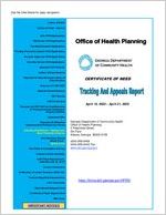 Certificate of Need tracking and appeals report, 2020 April 15 - 2020 April 21