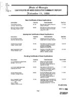 Certificate-of-need executive summary [Nov. 15, 1996]
