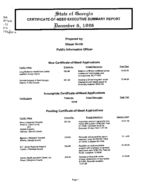 Certificate-of-need executive summary [Dec. 6, 1996]