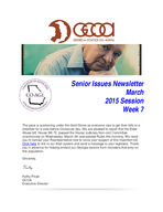 Senior issues newsletter [Mar. 2015 (2015 Session, Week 7)]