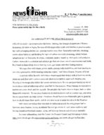 News from DHR: As temperatures dip, practice safety [Jan. 18, 2008]