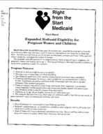 Fact sheet: Right from the Start, expanded Medicaid eligibility for pregnant women and children, No. 10 (Jan. 2000)