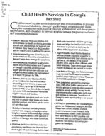 Fact sheet: child health services in Georgia [No. 2 (Oct. 1994)]