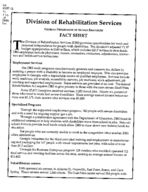 Fact sheet: Division of Rehabilitation Services, No. 28 (Dec. 1996)