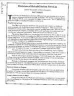 Fact sheet: Division of Rehabilitation Services, No. 28 (Oct. 1999)