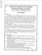 Fact sheet: Women, Infants and Children Nutrition Program (WIC), No. 31 (Mar. 2000)