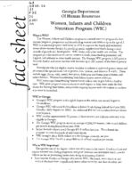 Fact sheet: Women, Infants and Children Nutrition Program (WIC), No. 31 (July 2001)