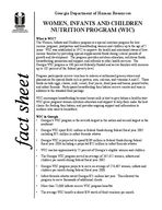 Fact sheet: Women, Infants and Children Nutrition Program (WIC), No. 31 (Jan. 2006)