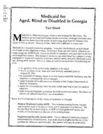 Fact sheet: Medicaid for aged, blind or disabled in Georgia, No. 34 (Feb. 1997)