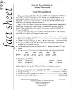 Fact sheet: TANF in Georgia, No. 54 (Jan. 2002)