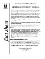 Fact sheet: children and AIDS in Georgia, No. 71 (Jan. 2006)