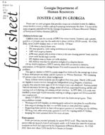Fact sheet: foster care in Georgia, No. 88 (Oct. 2002)