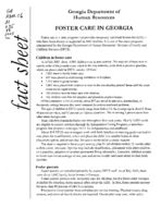 Fact sheet: foster care in Georgia, No. 88 (Dec. 2003)