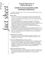 Fact sheet: Office of Facilities and Support Services, No. 91 (Oct. 2001)