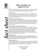 Fact sheet: Office of Facilities and Support Services, No. 91 (Jan. 2006)