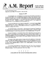 A.M. report, 1997 January 15