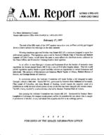 A.M. report, 1997 February 17