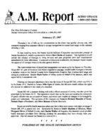 A.M. report, 1997 February 27