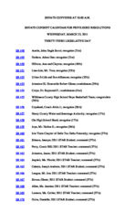 Senate consent calendar for privileged resolutions 2011 March 23