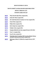 Senate consent calendar for privileged resolutions 2012 February 6