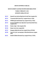 Senate consent calendar for privileged resolutions 2013 February 12