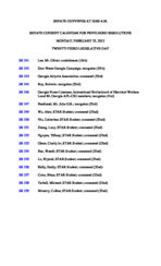 Senate consent calendar for privileged resolutions 2013 February 25