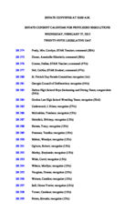 Senate consent calendar for privileged resolutions 2013 February 27