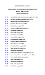 Senate consent calendar for privileged resolutions 2013 February 4