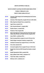 Senate consent calendar for privileged resolutions 2014 February 18