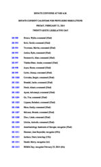 Senate consent calendar for privileged resolutions 2014 February 21