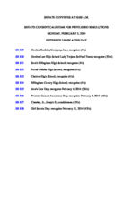 Senate consent calendar for privileged resolutions 2014 February 3