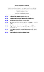 Senate consent calendar for privileged resolutions 2014 February 7