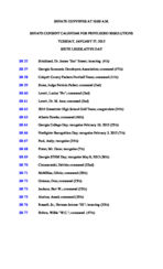 Senate consent calendar for privileged resolutions 2015 January 27