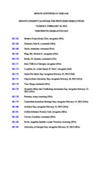 Senate consent calendar for privileged resolutions 2015 February 10