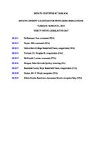 Senate consent calendar for privileged resolutions 2015 March 31