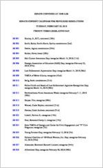 Senate consent calendar for privileged resolutions, 2018 February 20
