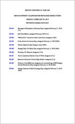 Senate consent calendar for privileged resolutions, 2018 February 5