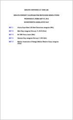 Senate consent calendar for privileged resolutions, 2018 February 7