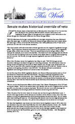 The Georgia Senate this week, Jan. 31, 2008