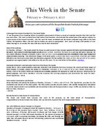 This week in the Senate, 2013 Feb. 4-8