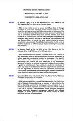 Proposed Senate first readers, 2018 January 31